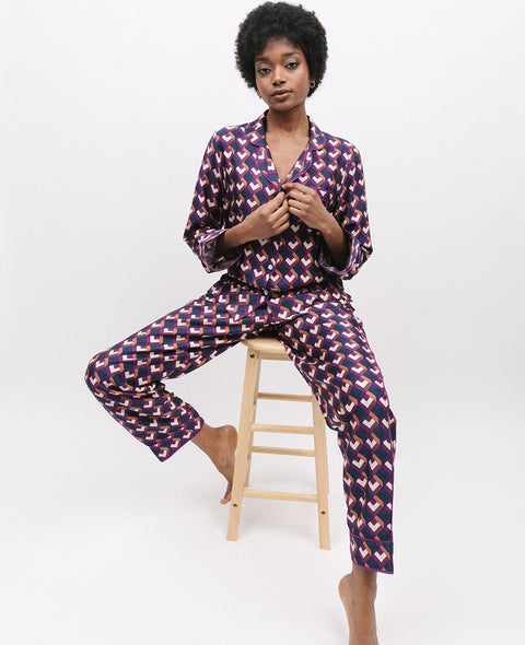 Southbank Geo Print Pyjama Set