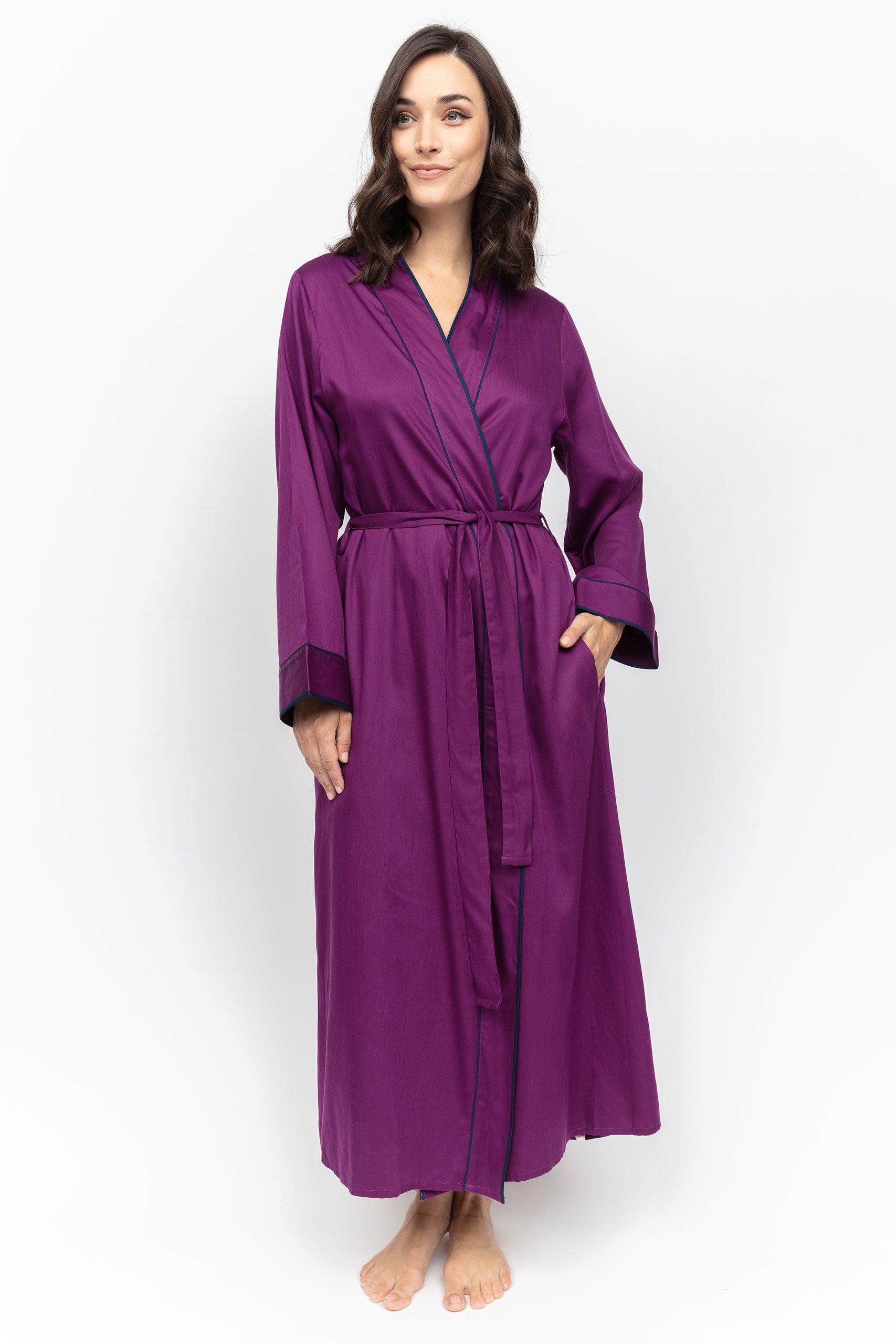 Southbank Magenta Long Dressing Gown