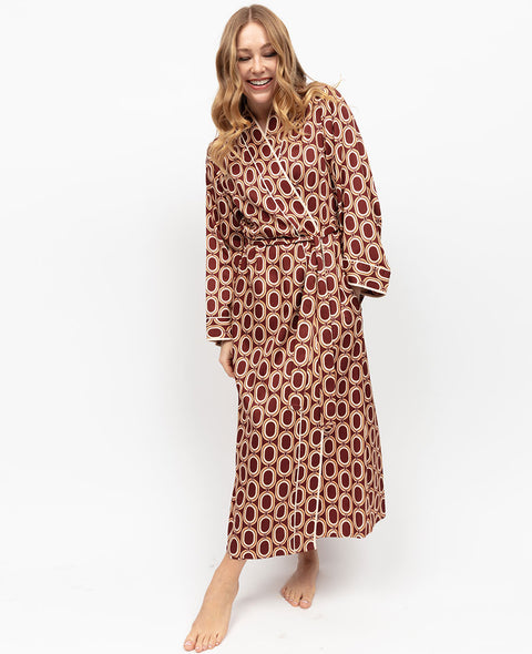 Fitzrovia Chain Print Long Dressing Gown