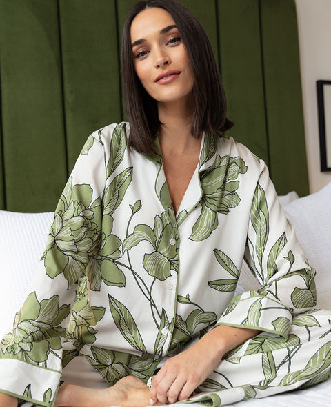 Chiswick Floral Print Wide Leg Pyjama Set