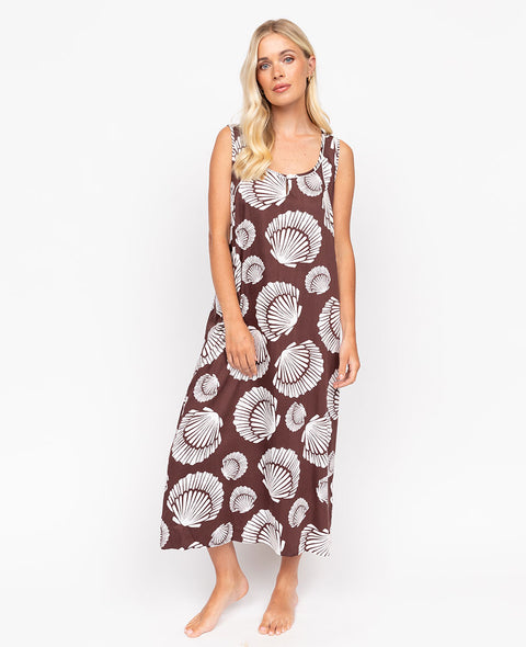 Battersea Shell Print Long Nightdress