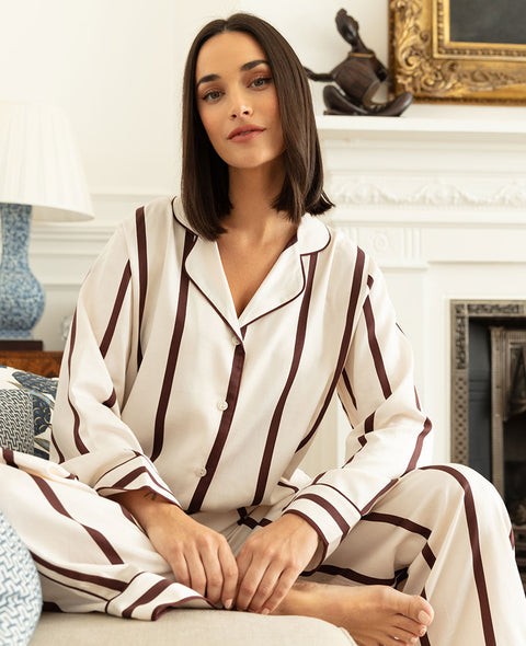 Battersea Printed Stripe Wide Leg Pyjama Set