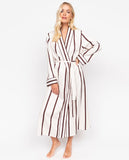 Battersea Printed Stripe Long Dressing Gown