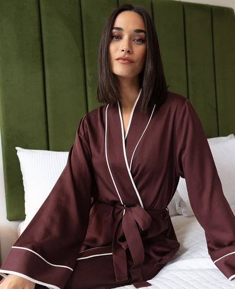 Battersea Chocolate Long Dressing Gown