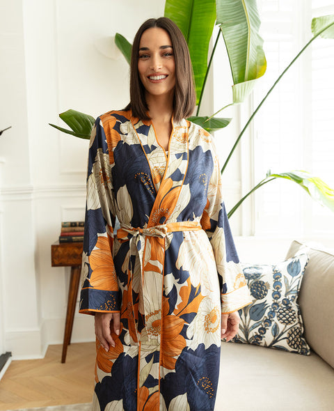 Southwark Floral Print Long Dressing Gown