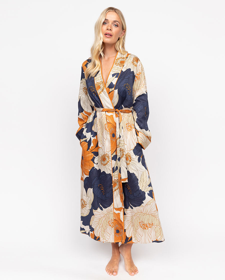 Southwark Floral Print Long Dressing Gown Southwark Floral Print Long Dressing Gown
