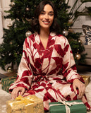 Shoreditch Leaf Print Long Dressing Gown