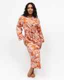 Camden Palm Print Long Dressing Gown