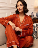 Camden Burnt Orange Wide Leg Pyjama Set