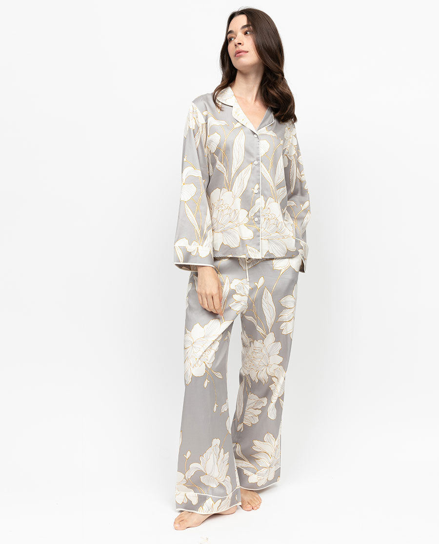TOP-VIGOR Women's Long Sleeve Pajama Set | Soft Floral Print Sleepwear, Two-Piece Lounge Set S-3XL