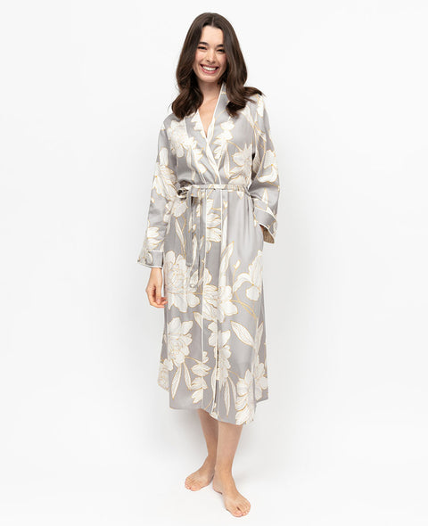 Victoria Floral Print Long Dressing Gown