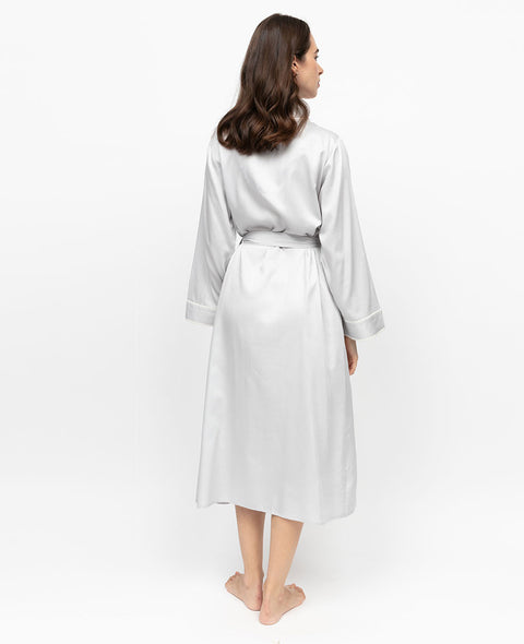 Victoria Silver Grey Long Dressing Gown