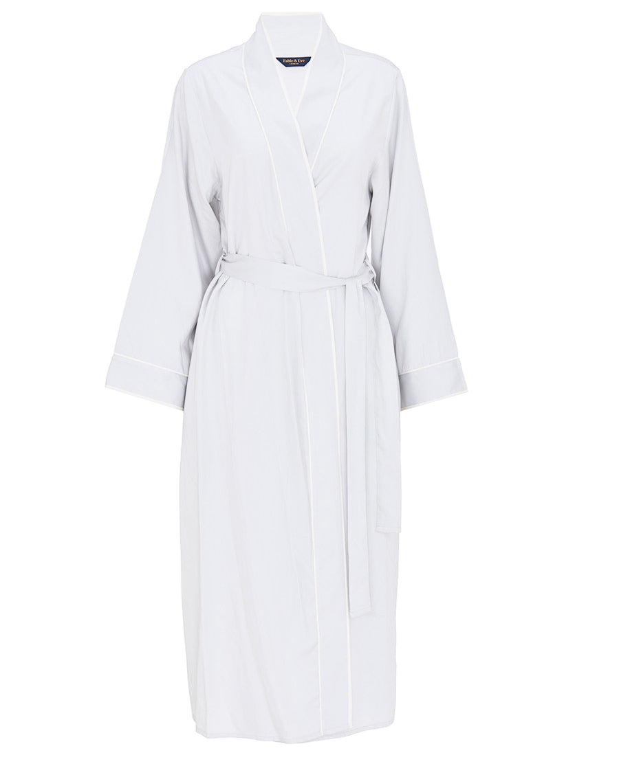 Victoria Silver Grey Long Dressing Gown - Fable and Eve Victoria Silver Grey Long Dressing Gown - Fable and Eve