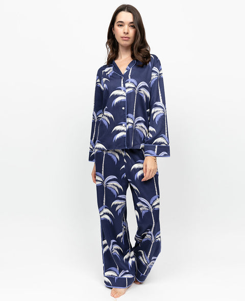 Chancery Palm Print Wide Leg Pyjama Set