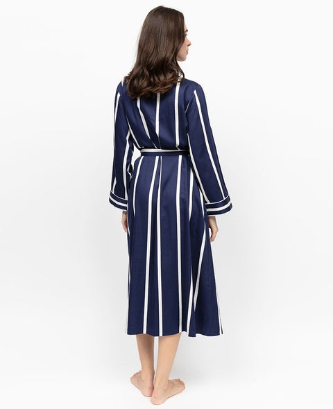 Chancery Printed Stripe Long Dressing Gown