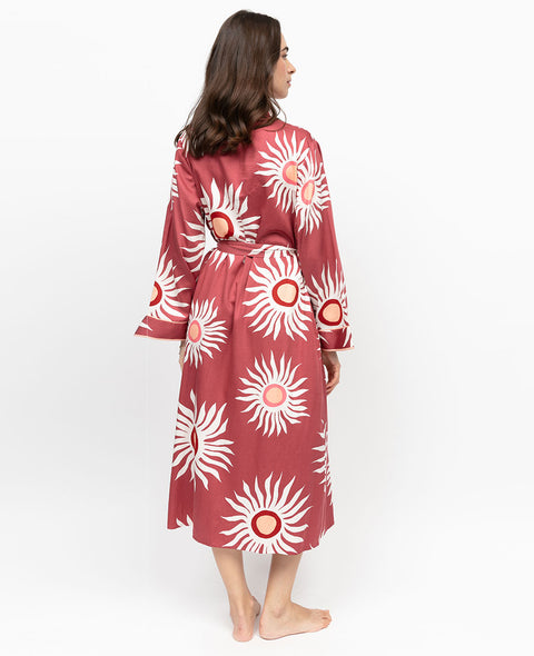 Rosebery Sun Print Long Dressing Gown