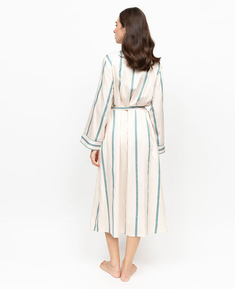 Somerset Printed Stripe Long Dressing Gown