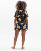 Sapphire Leaf Print Shorty Set