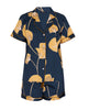 Sapphire Leaf Print Shorty Set