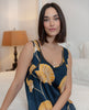Sapphire Leaf Print Long Nightdress
