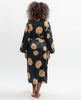 Sapphire Leaf Print Long Dressing Gown