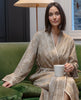 Amber Contour Print Long Dressing Gown