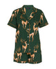 Emerald Prancing Deer Print Shorty Set