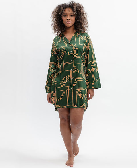 Emerald Geo Print Nightshirt