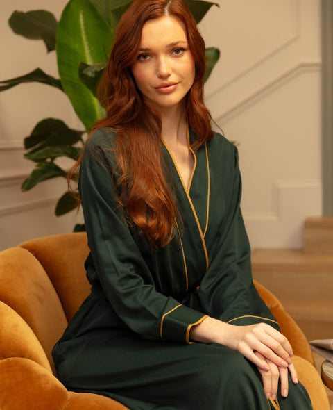 Pimlico Emerald green Long Dressing Gown