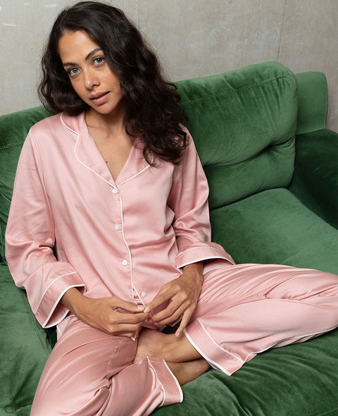 dusky pink pyjama set