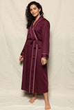 burgundy long dressing gown