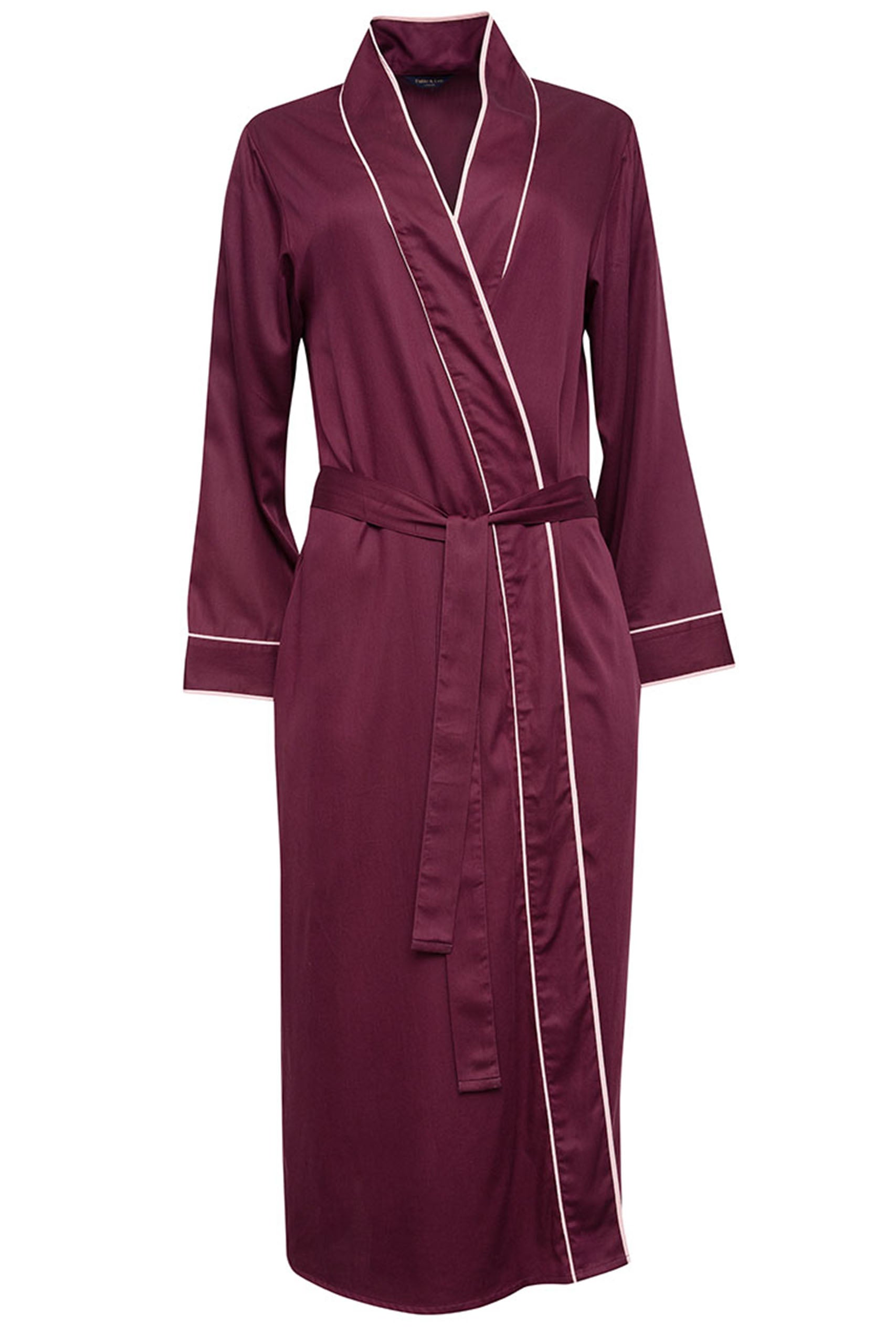 burgundy long dressing gown