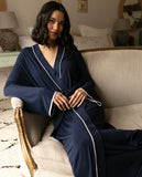 navy livaeco jersey long dressing gown