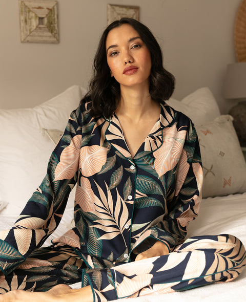 leaf print pyjama set