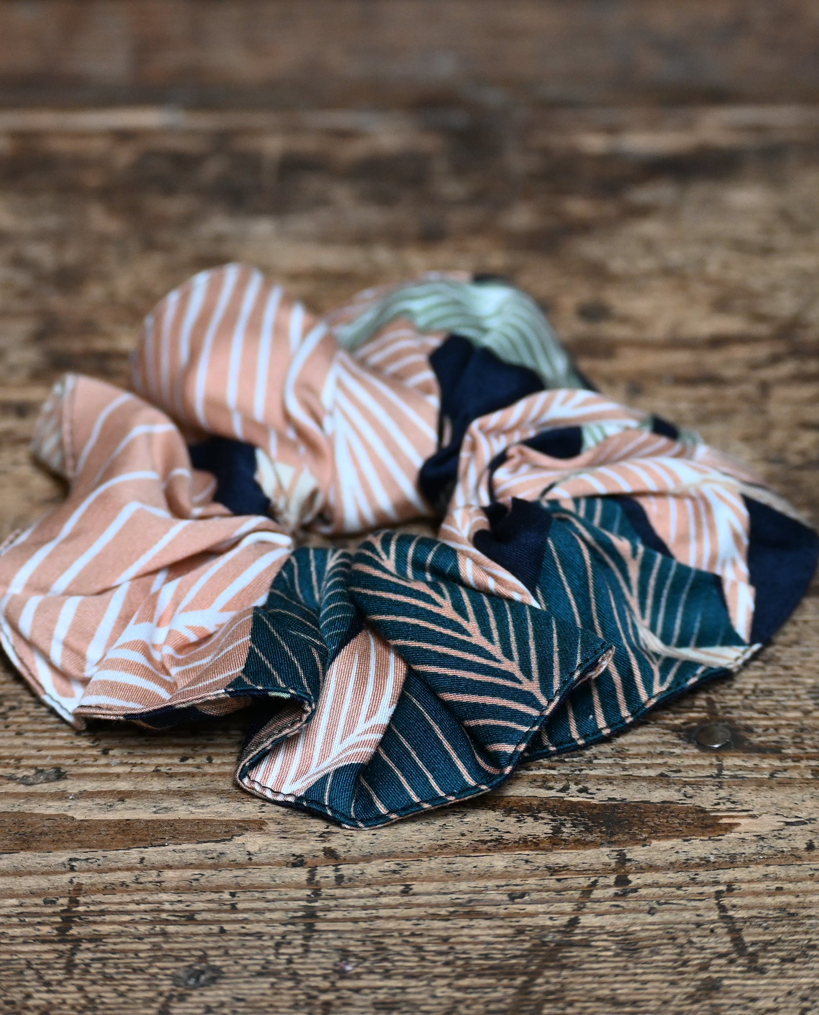 leaf print scrunchie