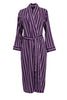 printed stripe long dressing gown