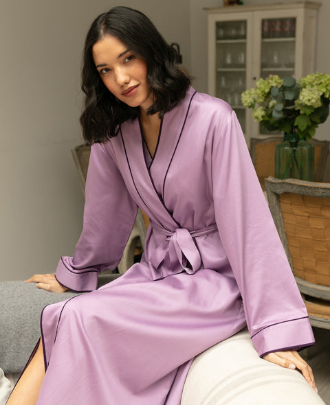 lilac long dressing gown