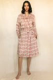 geometric print short dressing gown